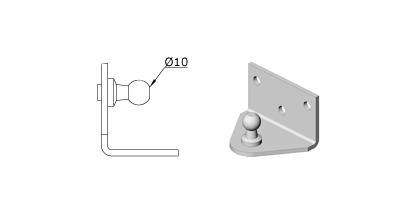 Technical drawing - Endfitting - Brackets ball