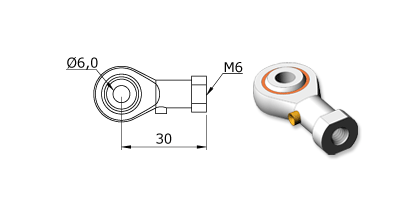 Technical drawing - Endfitting - Eye Technical drawing - Endfitting - Eye